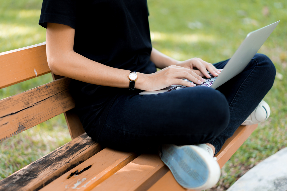jovem, estudante, computador, notebook