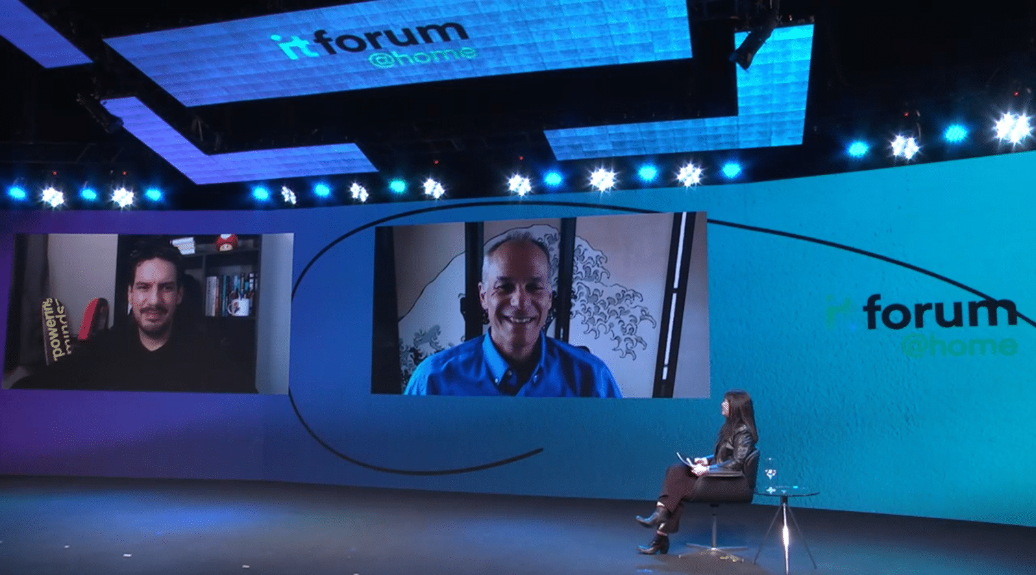 Marcelo Gleiser e Guilherme Pereira encerraram o IT Forum@Home de 2021 (Foto: IT Mídia)