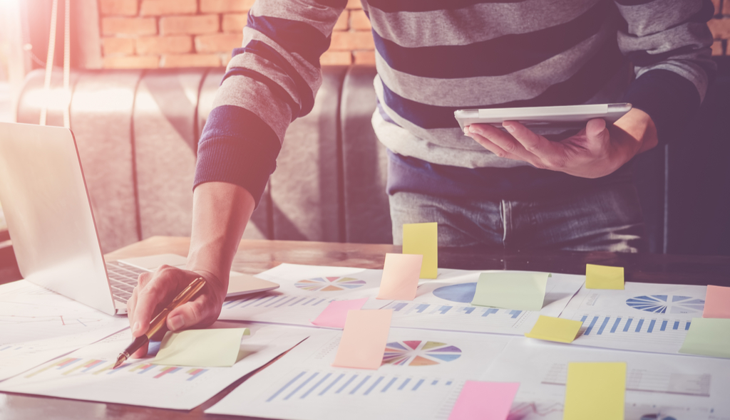 organização, lista, planejamento, homem, tablet