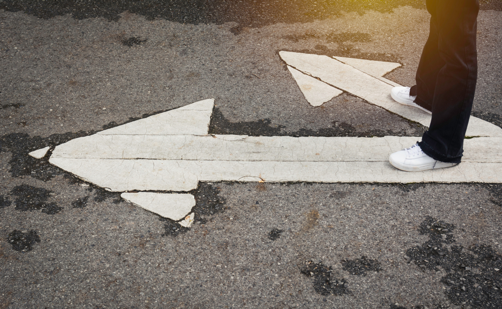 opções, mudança, caminho