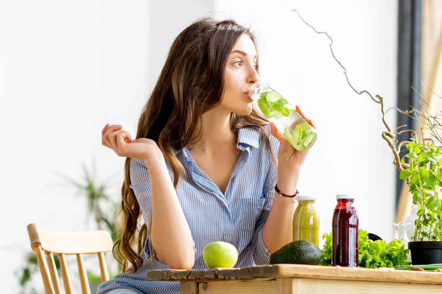 detox, dieta, mulher, saúde