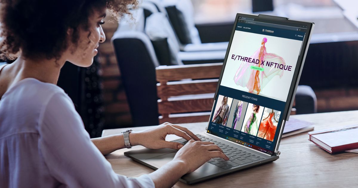 lenovo, tela rolavel, notebook, mulher