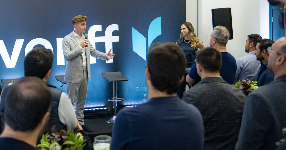 O CEO da Veriff, Kaarel Kotkas, durante lançamento da filial em SP